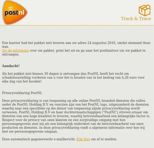 postnl valse mail oplichting