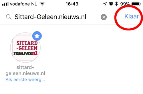 10 klikvervolgens rechts bovenaan het scherm op het woord klaar en doe dat ook op de volgende twee schermen1