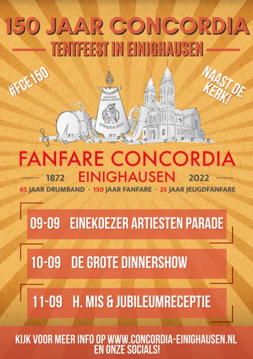 150 jaar concordia einighausen affiche