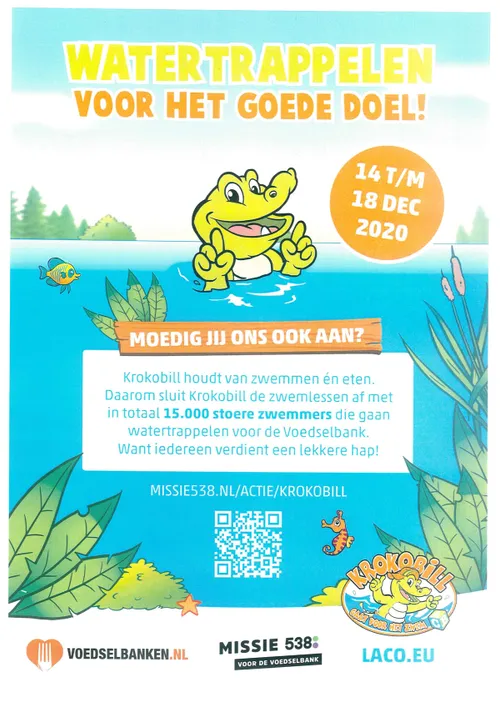 affiche watertrappelen voor het goede doel voedselbank