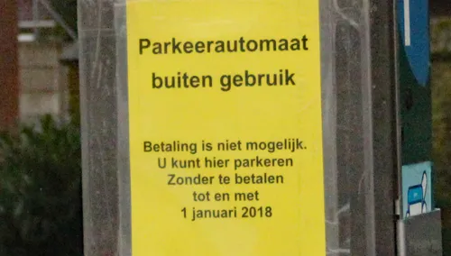 betalen niet mogelijk vrij parkeren