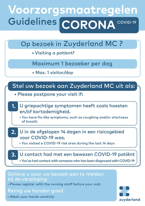 bezoekersprotocol zuyderland ziekenhuis