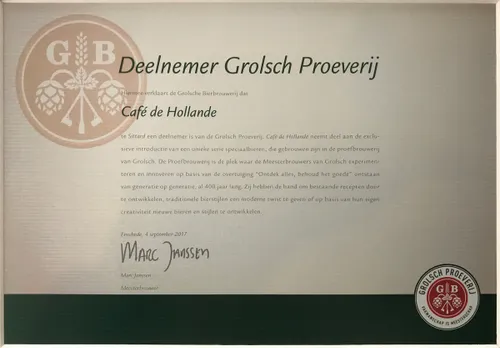 cafe de hollande proeflokaal grolsch