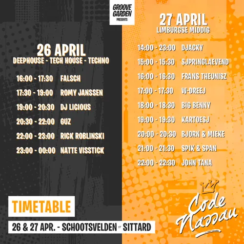 code nassau en limburgse middig line up