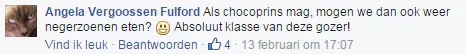 facebookreactie op chocoprins