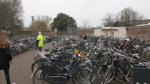 fietsenstalling tijdens sjolierencarnaval