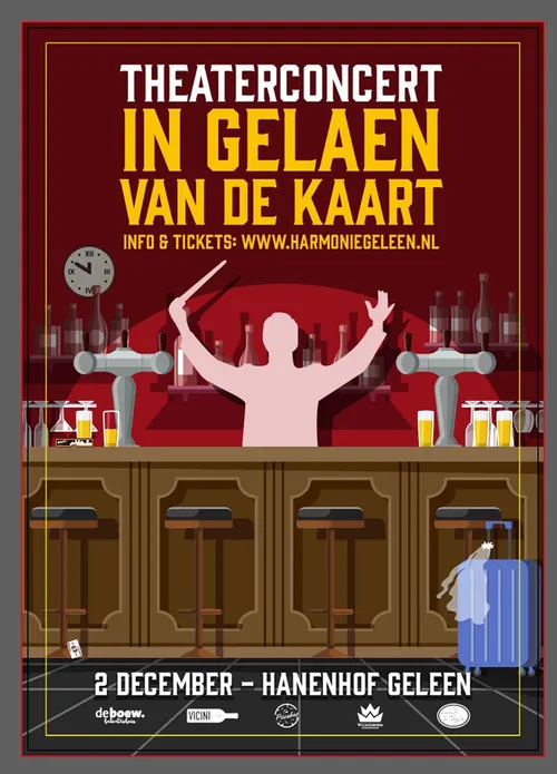 flyer theaterconcert in gelaen van de kaart