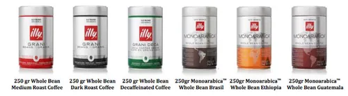 illy koffie waarschuwing blikken 250 gram