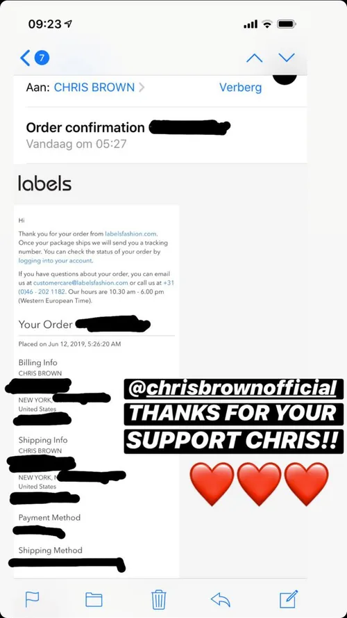 instagram account ramon ehlen over chris browns bestelling