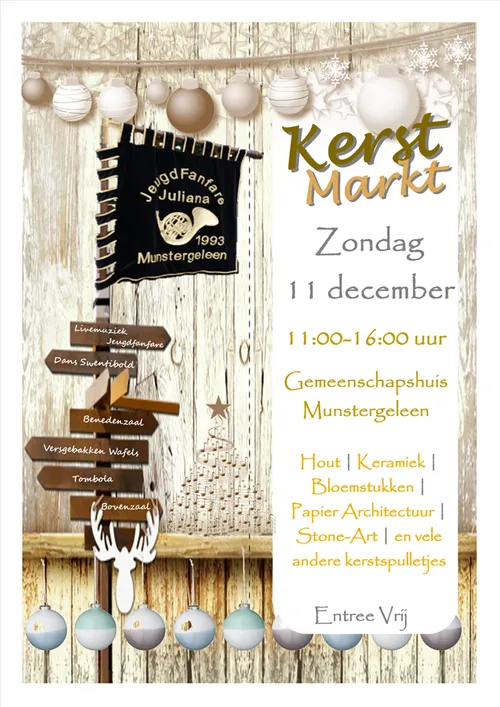 kerstmarkt jeugdfanfare juliana munstergeleen poster