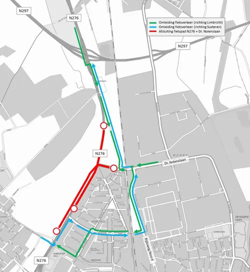 omleiding fietsters n276 nolenslaan fase 1