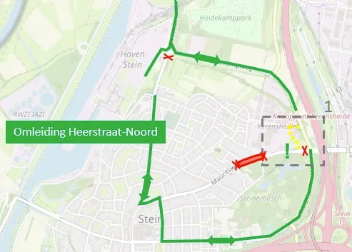 omleiding stein heerstraat noord
