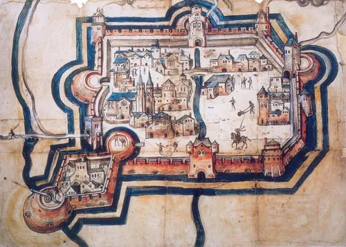 oude tekening vestingstad sittard