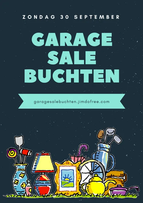 poster garage sale buchten