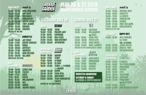 timetable groove garden festival 2018