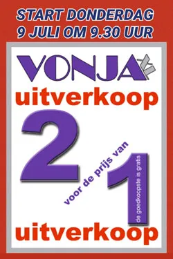 vonjaxl uitverkoop juli 2020
