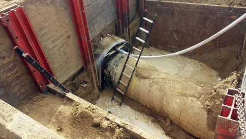 waterleidingbreuk gasleiding