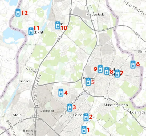 watertatppunten in sittard geleen