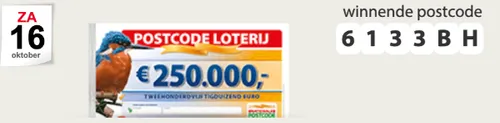 weekprijs postcodeloterij 16 oktober 2021 margrietlaan sittard