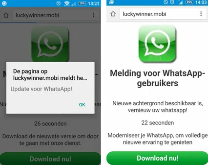 whatsapp oplichters spam