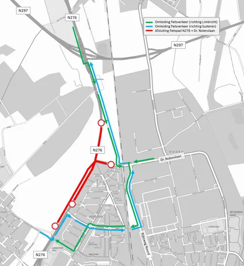 omleiding fietsters n276 nolenslaan fase 1