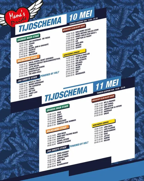 tijdschema mamaspridefest 2025