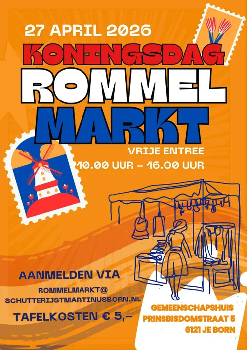 Rommelmarkt Born Koningsdag 2026 poster