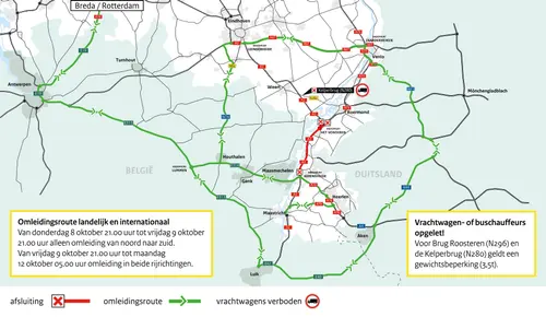 Omleidingsroute landelijk en internationaal WeekendBreek 2026