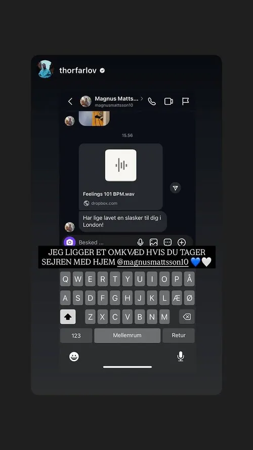 Magnus Mattsons Instagram-story.