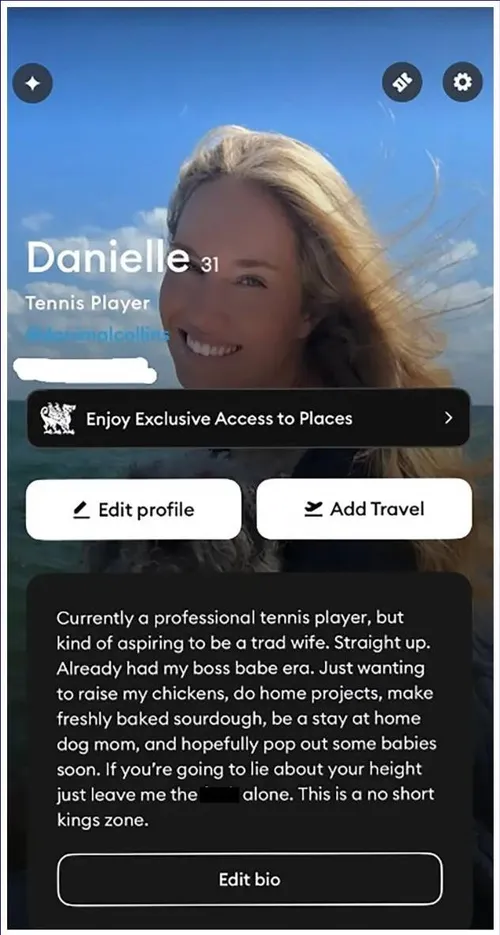 American tennis player Danielle Collins has gone viral thanks to her brutal dating profile and h