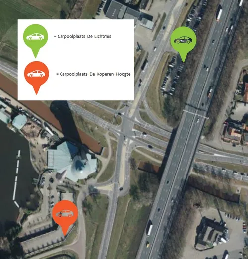 carpoolplaatsen lichtmis