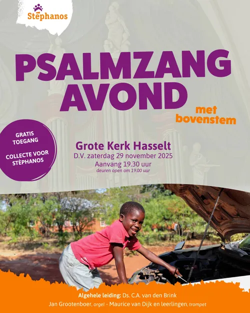 Poster Psalmzangavond met bovenstem Stephanos 2025