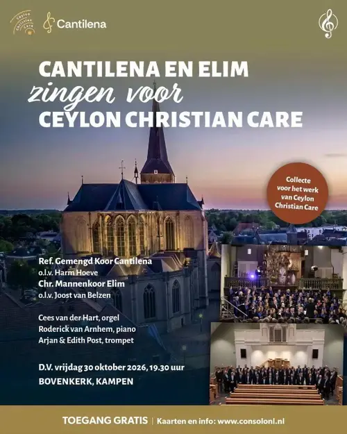Cantilena en Elim zingen voor Ceylon Christian Care