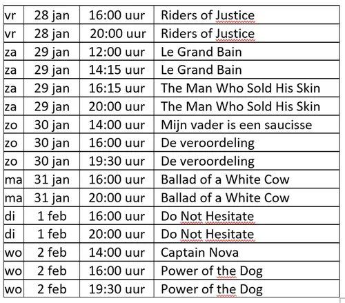 programma filmdagen