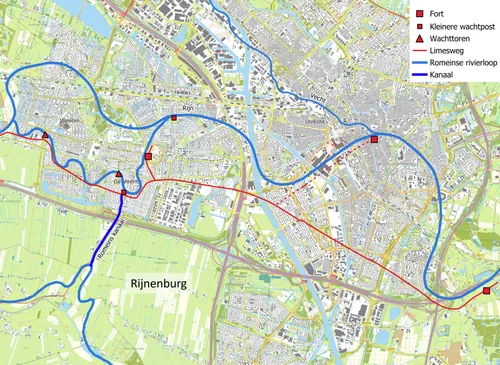 romeins kanaal rijnenburg kaart
