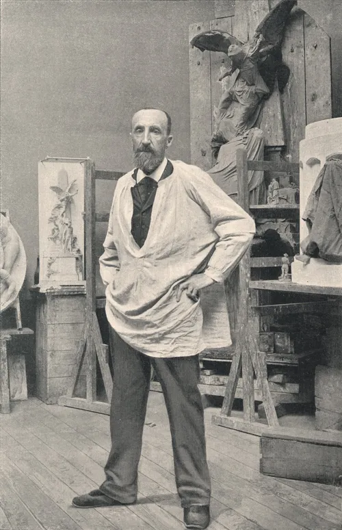 jules dalou dans son atelier