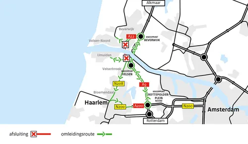 omleidingsroutes afsluiting velsertunnel