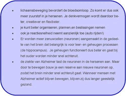 tekstblok hersenen en bewegen