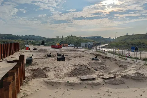 Het werkterrein het Beeldenpark in september 2024&nbsp; &nbsp;&nbsp;