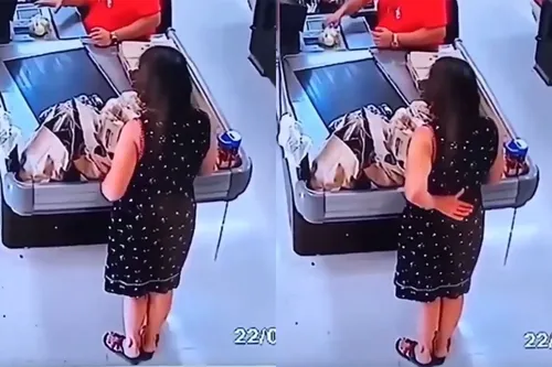 thumb vk vrouw heeft hoge nood en kan niet anders dan bij de kassa nummer 2 te doen