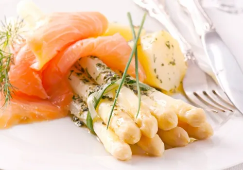 aspergemenu zalm krieltjes