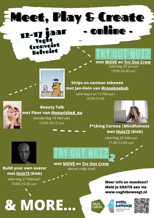 meet play create online jongeren vught