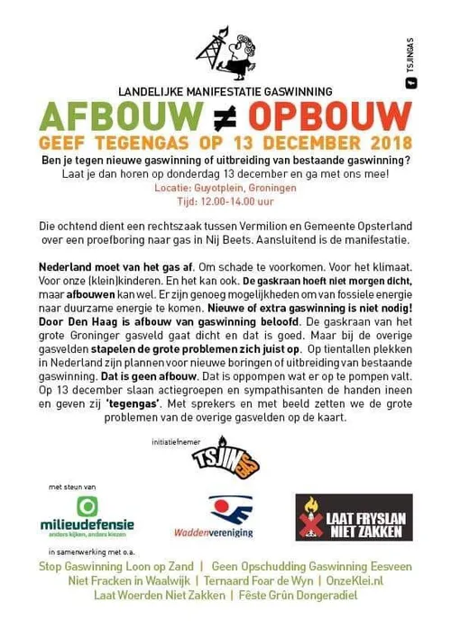 manifestatie groningen 13 december 2018