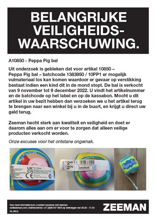 nl terugroep peppa pig 10850
