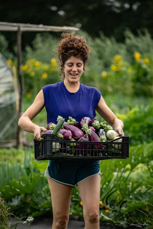 Boer Jolien van Strackxhoeve met oogst