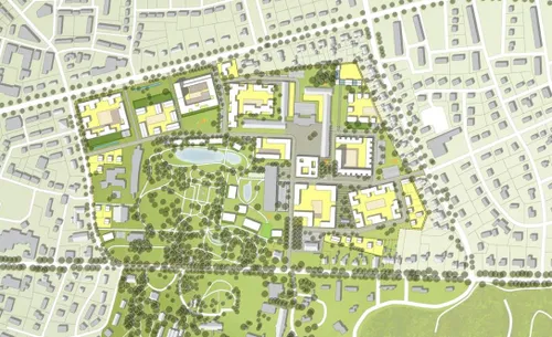 Plattegrond van het plan De Dreijen. Bron: gemeente Wageningen