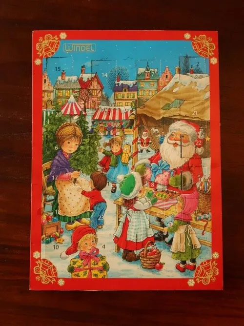 Adventskalender waarin chocolade zat, 2004, uitgever Windel, Osnabrück, Duitsland