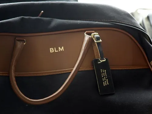 bernie compulsively labeled everything his bags