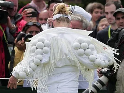 bethanie mattek sands wears a lady gaga inspired jacket 2011