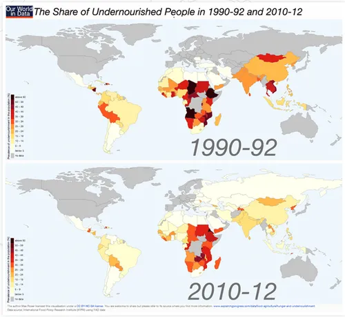 rates of undernourishment have plunged across the developing world
